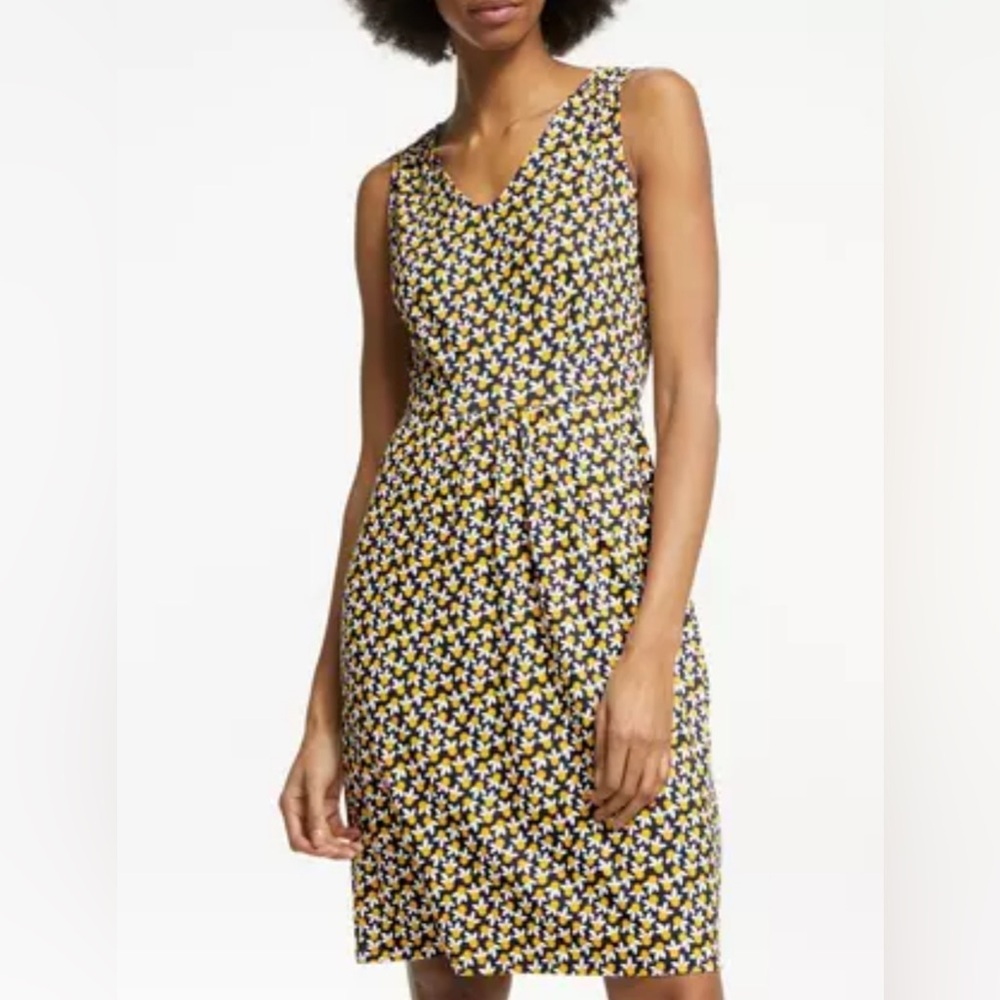 Floral Patterned Dress in Yellow and Black